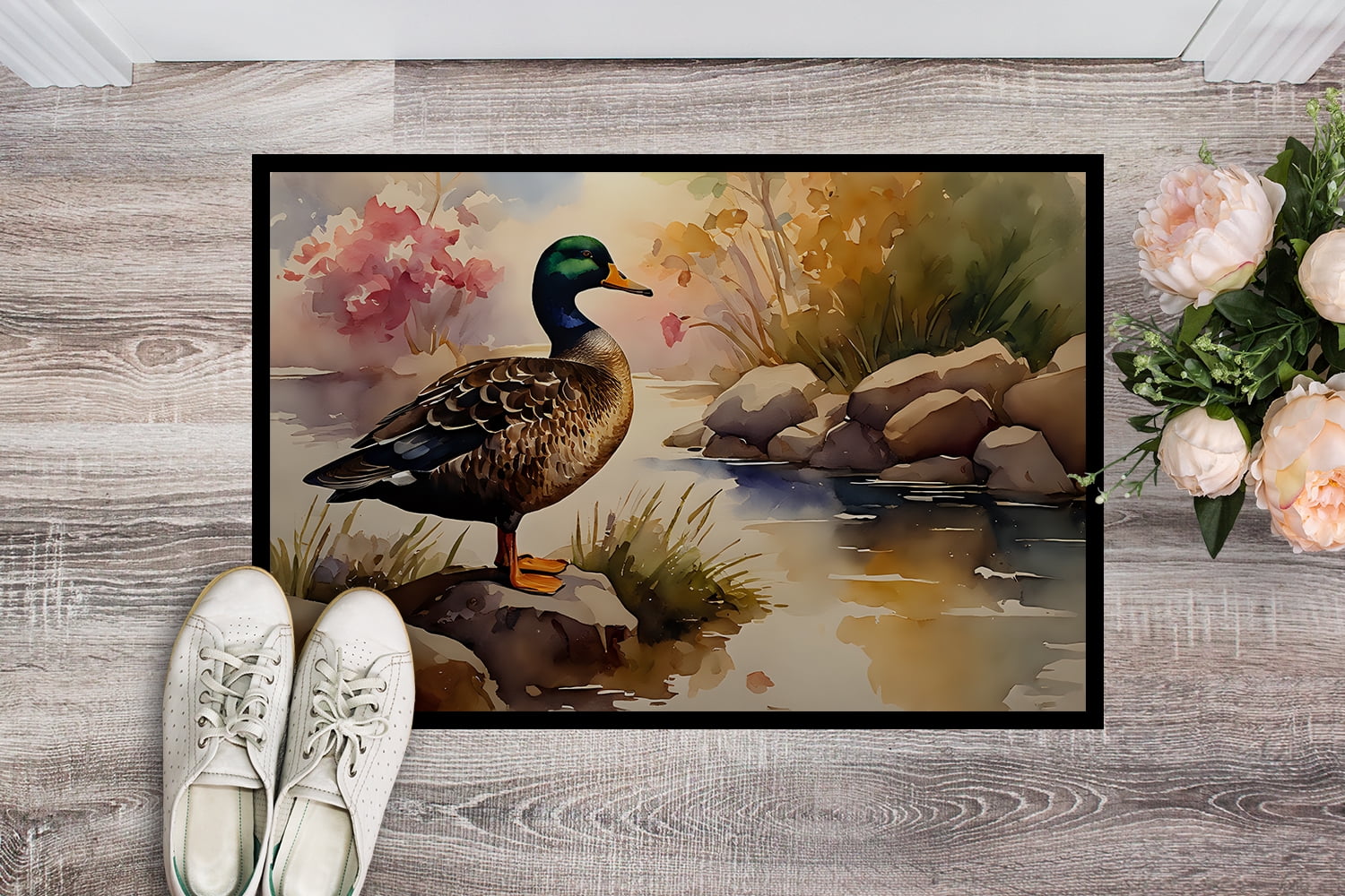 Carolines Treasures DAC3179MAT 18 x 27 in. Unisex American Black Duck Doormat