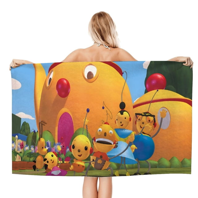 Rolie Polie Olie Toalla de playa de secado rápido con diseño temático, regalo para mujeres y niñas, ideal para cumpleaños, fans, amantes de la música, uso en la playa o al aire libre, 78 × 160 cm