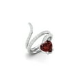 thumbnail image 2 of 7MM Heart Shape Wrap Bypass Ring Natural Garnet 925 Silver Women Rings, 2 of 3