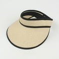 thumbnail image 2 of IROINNID Women's Sun Visor Hats Stylish Holiday Wide Brim Straw Visors Womens Beach Visors Summer Beach Hat,Beige, 2 of 3