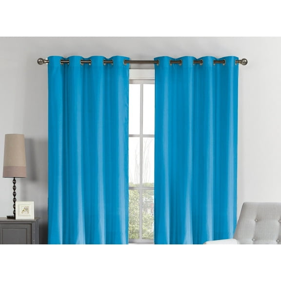 Linas Home Decor Store Blue Grommet Blackout Single Curtain Panels Curtains, 54" x 84"