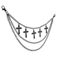 thumbnail image 4 of Cadena con colgante de cruz hueca de moda para hombres y mujeres, cadena de moda, cadena de capas, cadena de moda punk, 4 of 7