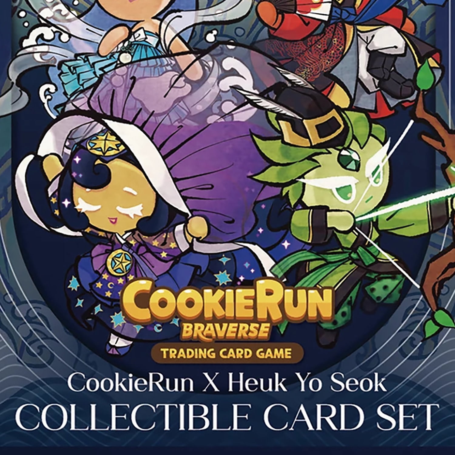 CookieRun TCG: X Heuk Yo Seok "Obsidian" Collectible Card Set - Collaboration Holo Cards, Crystals & Rainbow Cubes Code, Deck-Building Trading Game