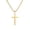 Gold, variant on Gold Plated Stainless Steel Cross Necklace for Men and Women, Christian Cross Pendant with 22 Inch Franco Chain Waterproof Hypoallergenic Faith Jewelry Gift