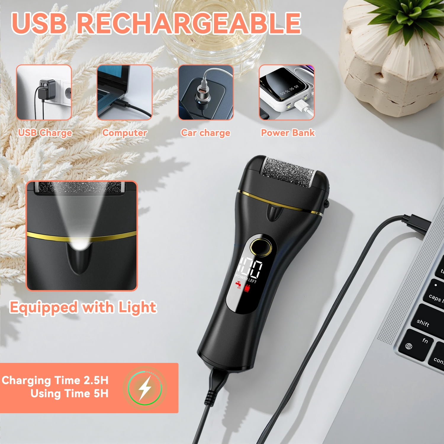 Electric Callus Remover for Feet, Portable Foot File Pedicure Tools