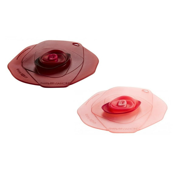 Charles Viancin Silicone Drink Covers | Rose (Set of 2 - Pink & Dark Red)