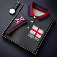 thumbnail image 3 of EliteGoogv Men Polo Shirt UK Flag Print Button Down Short Sleeve Casual Top For Men Festive Celebration Shirt Grey L, 3 of 8