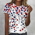 thumbnail image 2 of SELONE Red White Blue Shirts Independence Day Summer Tops Fashion Round Neck Short Sleeve T Shirt Blouse Loose Tops Womens American Flag Apparel Plus Size Patriotic Clothing Black XL, 2 of 5