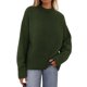 thumbnail image 1 of Suéter PRETTYGARDEN de punto, cuello redondo, manga larga, verde militar XL, 1 of 4
