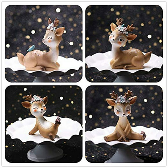 Cute Deer Cake Topper,Cute Deer Cake Topper Resin Sika Deer Home Ornament Baking Decoration Top-Notch Performance