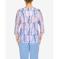 thumbnail image 5 of Alfred Dunner Womens Petite  Brushstroke Lace Sleeve Top, 5 of 6