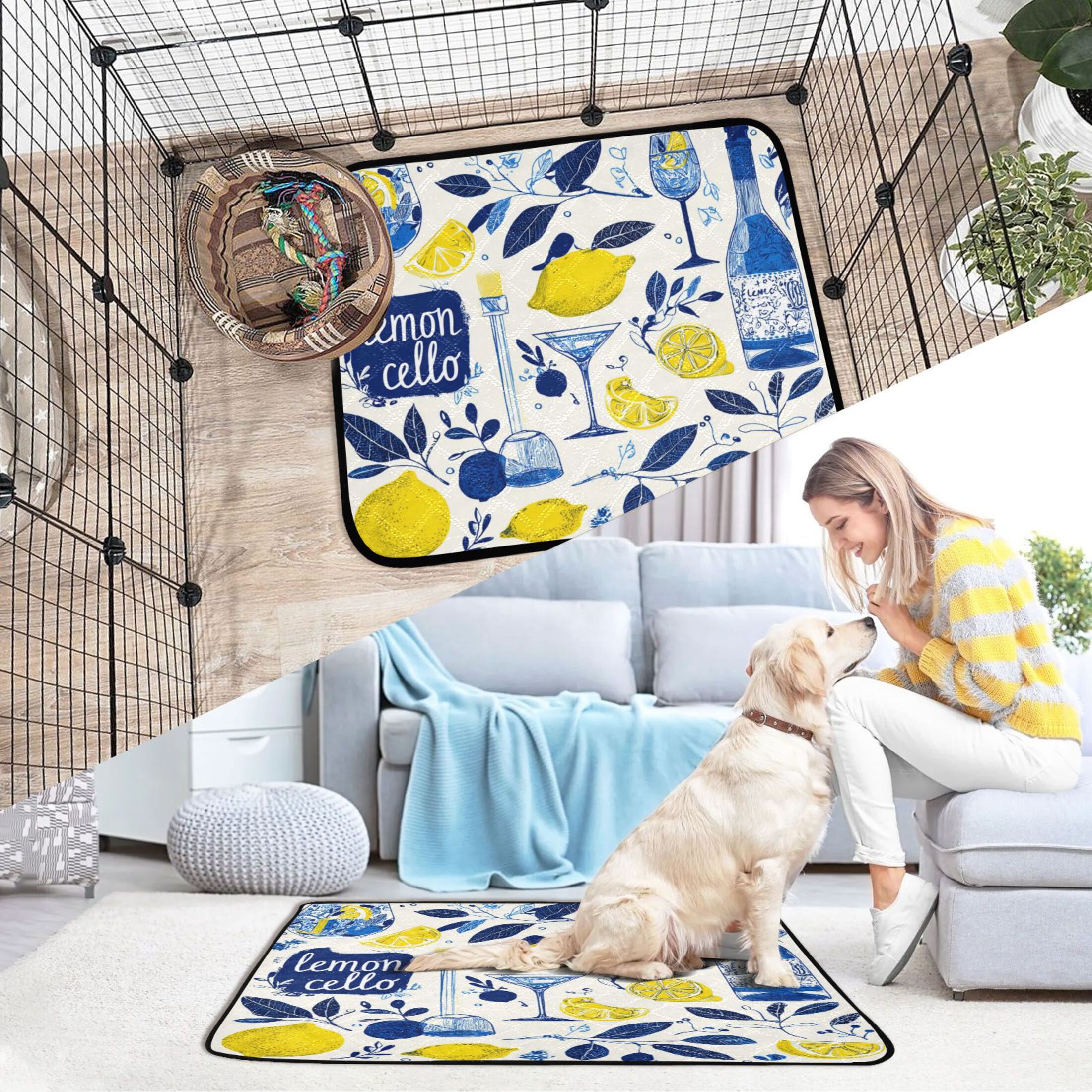 IAUYY Washable Pee Pads for Dogs Smallx3 Absorbent and Leak-Proof Non-Slip Reusable Puppy Pee Pads for Dogs Applicable to Playpen Potty Crate The Branches Of The Leaves