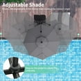 thumbnail image 2 of Autlaycil 10 FT Aluminum Offset Outdoor Cantilever Umbrella with 35 Solar Lights, and 360-degree Rotation, 2-Tier Patio Umbrella - Grey, 2 of 6