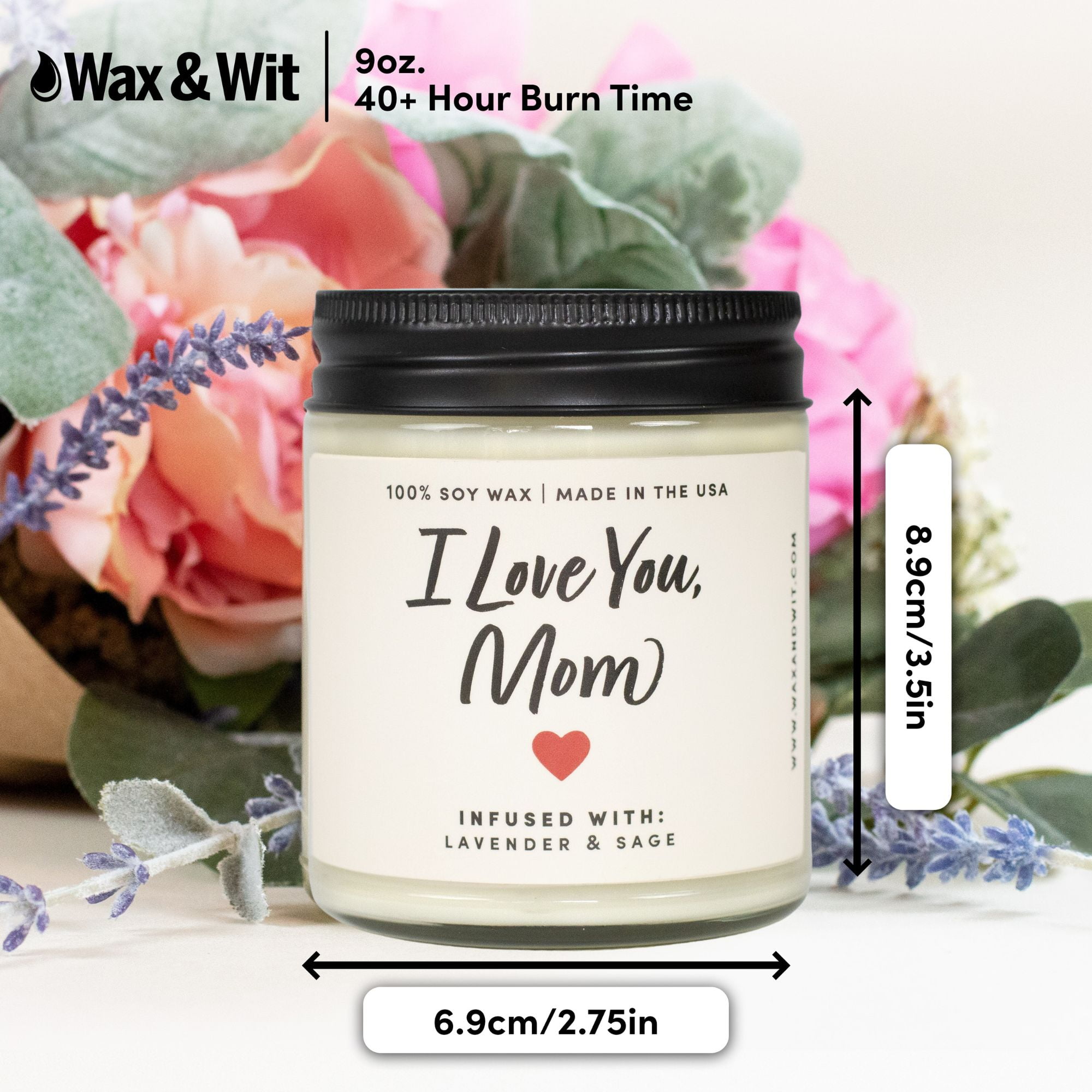 Mothers Day Candle Gift For Mom · Natural 9oz Soy Wax Scented