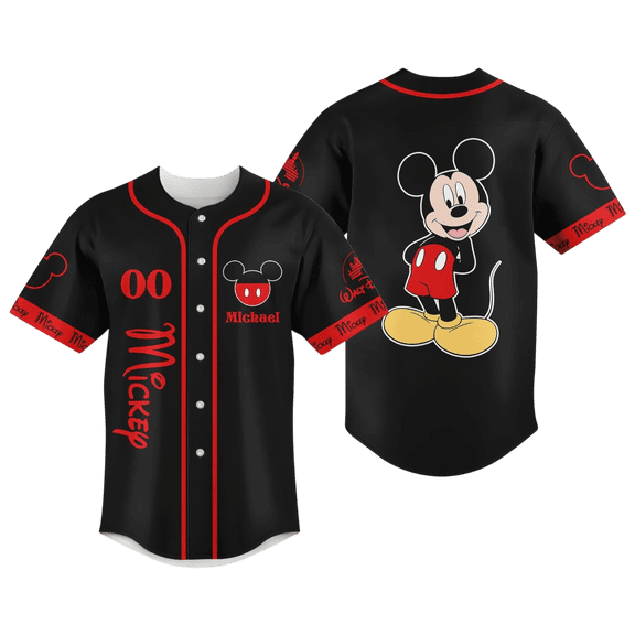 Custom Mickey Baseball Jersey, Mickey Mouse Men Baseball Shirt, Disney Jersey Shirt, Mickey Tee, Disneyland Trip Shirt