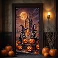 thumbnail image 5 of Halloween Ghost Door Cover, Easy to Hang Halloween Door Curtain, Halloween Wall Door Decoration for Party, Spooky Ghost Hanging Decor for Indoor Outdoor Holiday, 35 X 72 in, C, 5 of 7