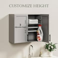thumbnail image 4 of FIMELLO 47.2" W Wall Cabinets for Laundry Room, Kitchen Wall Cabinets, Hanging Cabinets for Wall, Bathroom Wall Cabinet, with Adjustable Shelf, Shaker Doors, Grey, 4 of 7