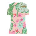 thumbnail image 5 of Fiudx Ofertas Relámpago Camiseta Sexy de Verano para Mujer, Blusa con Hombros Descubiertos, Cuello En V, Manga Corta, Camisetas Sólidas, 5 of 5