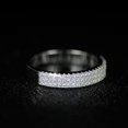 thumbnail image 2 of GFDYREE Vintage 925 Sterling Silver Full Diamond Three Rows Round Cut Cubic Zirconia Rings Iced Out Lab Diamond Engagement Wedding Band Eternity Stackable Promise Ring for Men Women (Size-9), 2 of 6
