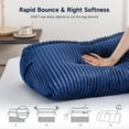 thumbnail image 2 of Large Wedge Pillow Headboard, Twin Triangular Headboard Pillow, Reading Pillow Standard Bed with a Roll Pillow for Bed Sitting Up Sleeping, Backrest Cushion Headboard Gap Pillow for Back, Blue, 2 of 18