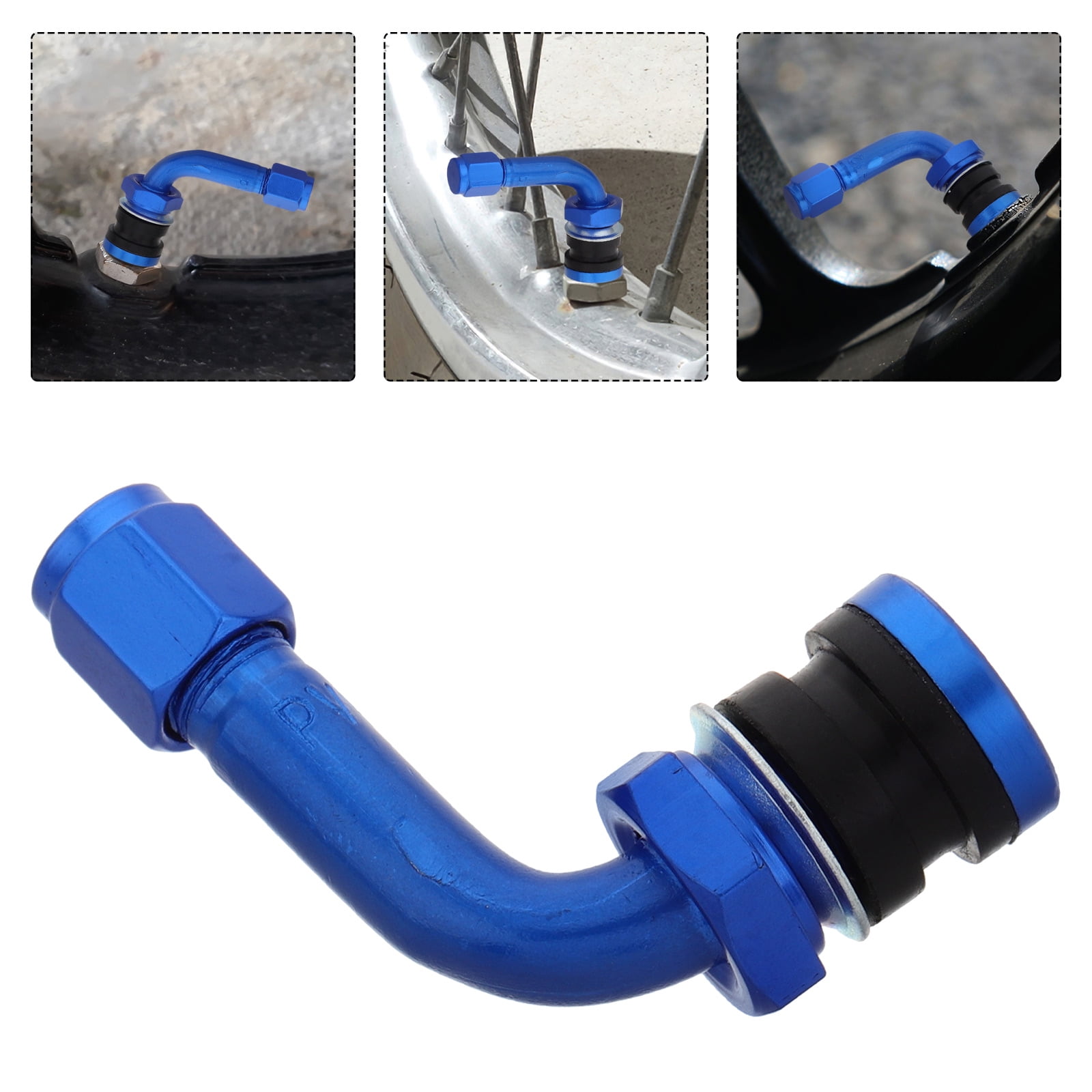 FONDOTIN Aluminum Alloy Bent Wheel Valve Stem Replacement Tire Repair Adapter for Quick Inflation Accessory