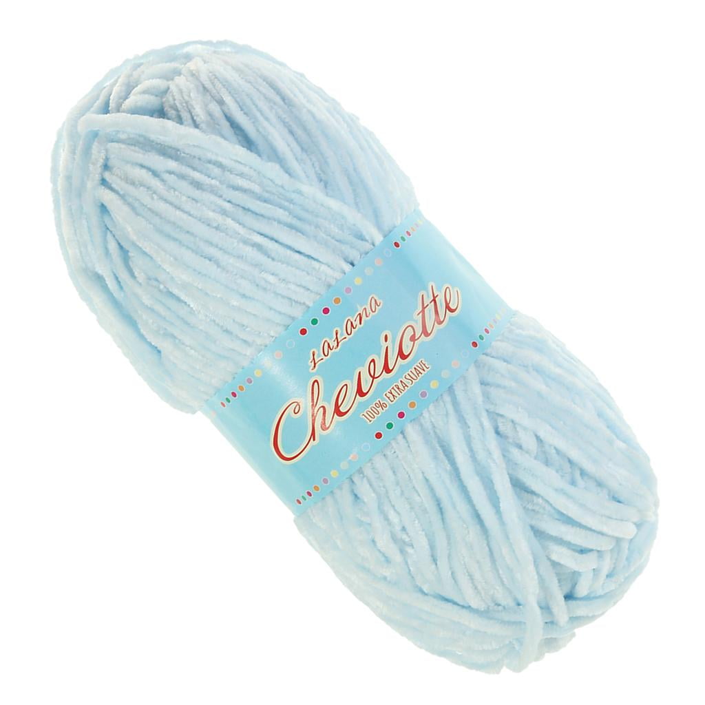 Fil Bernat Chenille Bébé - Lot De 3 Pelotes 100g, Polyester, Bleu Layette