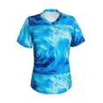 thumbnail image 5 of Zufioo Blue Shell Print Women's Classic V-neck T-shirt, V-neck Short-sleeved Tops Home Wear, Suitable for Daily Life, Work, Outdoors-Small, 5 of 8