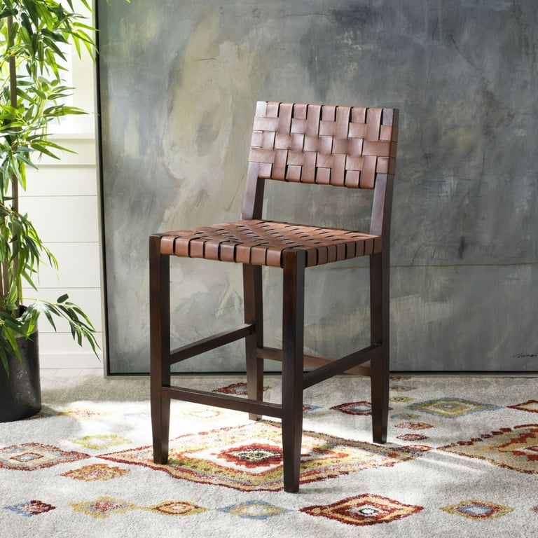 Paxton woven leather counter stool discount