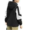 thumbnail image 3 of Uaswgudfs Boys Girls Lightweight Hooded Jacket Waterproof Coat Long Sleeved Windbreaker Outerwear, Black 3-13T, 3 of 6