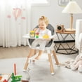 thumbnail image 2 of Costway 6-in-1 Convertible Wooden Baby Highchair Infant Feeding Chair with Removable Tray, 2 of 9