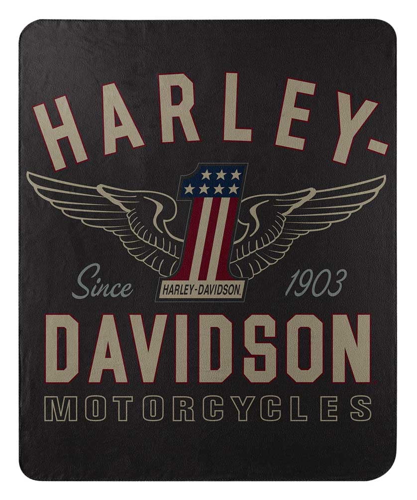 harley davidson fleece throw blanket