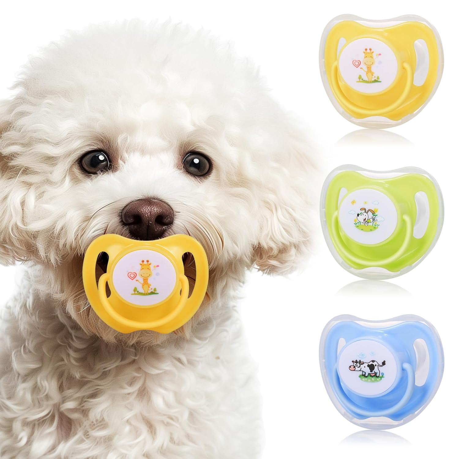 Monebena Dog Pacifiers for Small Dogs 3 PCS, Kitten Pacifiers, Puppy Teething Toys and Cat Chew Toys, Essential Pet Supplies, Puppy Essentials and Kitten Supplies