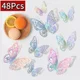 thumbnail image 1 of 48 piezas de decoración de pared de mariposa 3D, 4 estilos, 3 tamaños, decoraciones de mariposas doradas para decoraciones de habitación de pastel de fiesta de cumpleaños de mariposa, 1 of 5