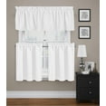 thumbnail image 5 of Native Fab 100% Cotton Kitchen Window Curtain Tiers Valance Set - Rod Pocket Style 3 Piece - White, 5 of 7