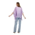 thumbnail image 7 of Tahari Women's Lightweight Kimono with Crochet Fringe Trim, Light Purple, 7 of 7