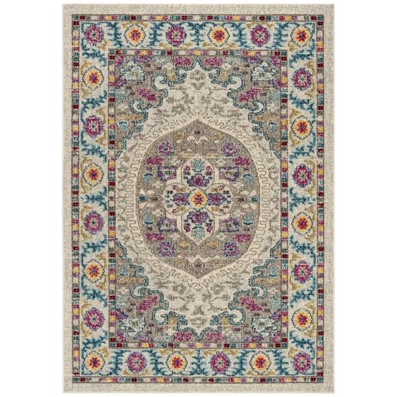 SAFAVIEH Madison Eustacia Traditional Area Rug, Cream/Taupe, 5'3" x 7'6"