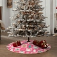 thumbnail image 4 of Balery Pink Christmas Cheer Printed Christmas Tree Skirt , Merry Christmas Party Christmas Tree Decoration,Adjustable Tree Skirt-36", 4 of 6