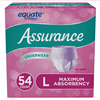 Assurance Incontinence & Postpartum Underwear for Women, Maximum Absorbency, L, 54 Count