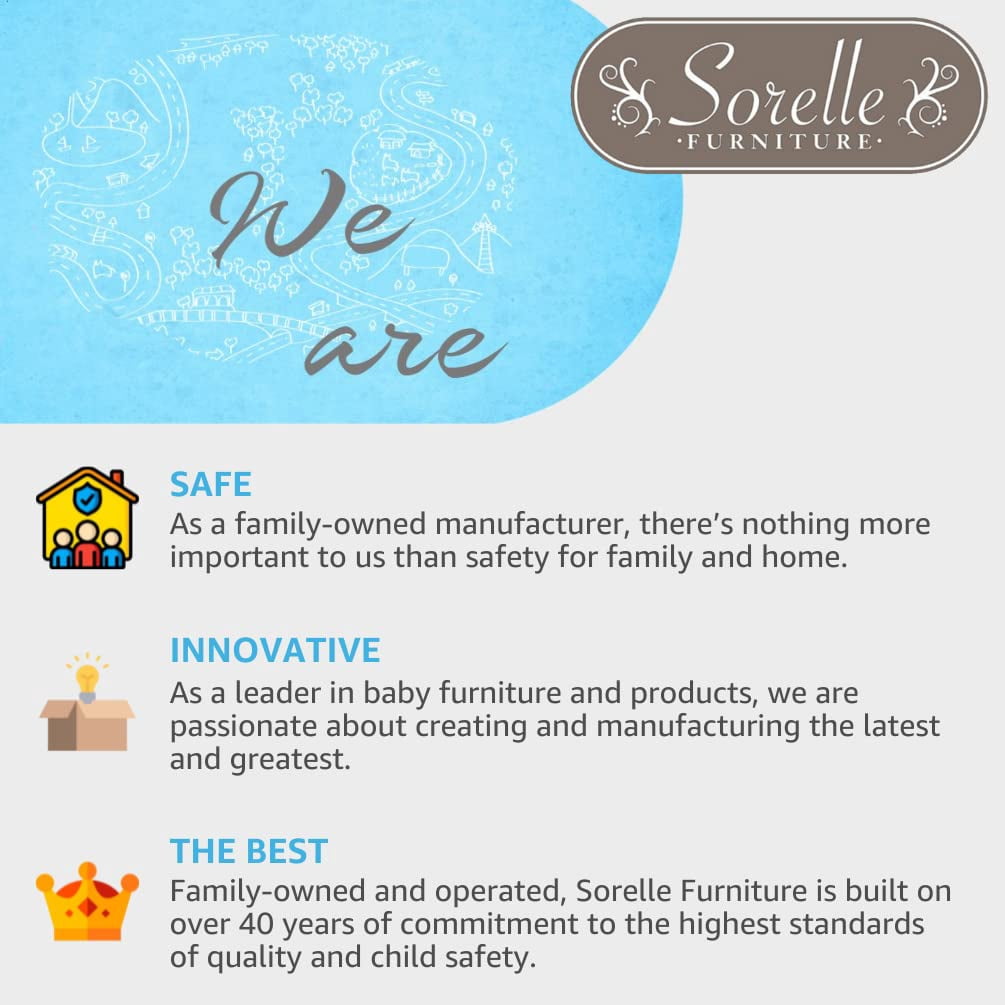 Sorelle Furniture 60-WW Farmhouse Dressing 2 Drawers Diaper Changing Table, Weathered White