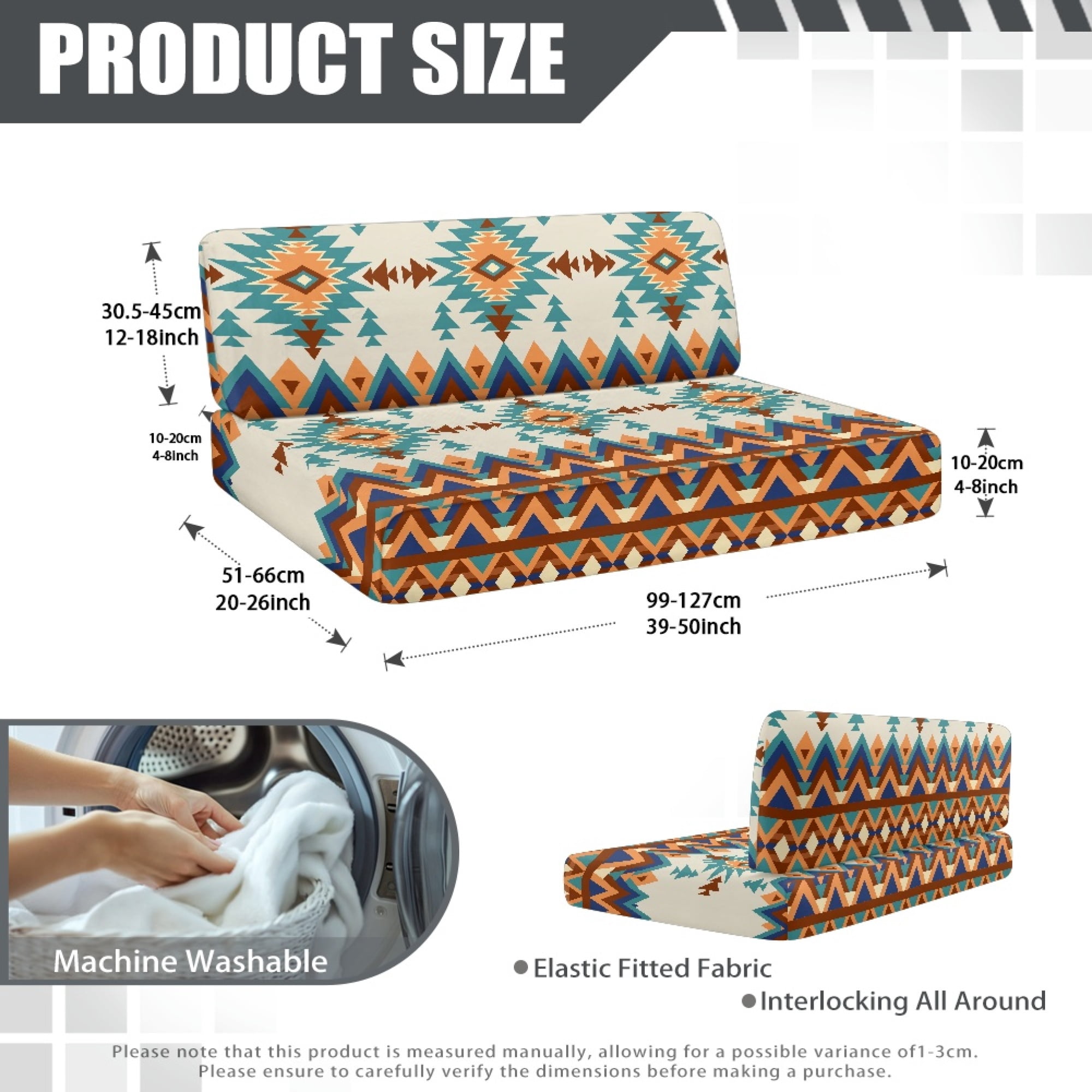Yuyamidu Aztec African Tribal RV Dinette Cushion Covers Stretchy Loveseat Slipcovers for Travel Trailer Couch 2 Pack Soft RV Cushion Covers Camper Accessories