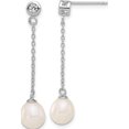 thumbnail image 2 of Sterling Silver Rh-Plated 7-8Mm Fwc Pearl/Cz 17In Necklace/Earrings Set(Length 17) - Jbsp, 2 of 5