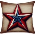 thumbnail image 4 of Set of 4 Vintage American Flag Throw Pillow Covers 4th of July Independence Day USA Patriotic Pillow Case 18x18 Inch Cotton Linen Farmhouse Decorative Square Cushion Cover for Sofa Bed, 4 of 6