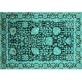 thumbnail image 1 of Ahgly Company Indoor Rectangle Oriental Turquoise Blue Industrial Area Rugs, 8' x 12', 1 of 4