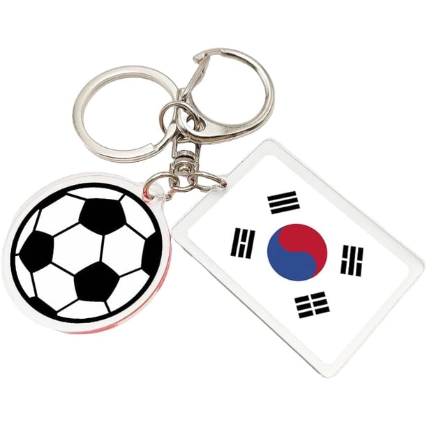 Yanonmyfd 2026 World Cup Soccer Keychain - 2026 World Cup Flag Keychain, Soccer Fan Gift & Souvenir (2PCS),Korea