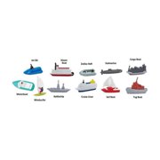 Safari Ltd. In the Water TOOB - Figurines of Jet Ski, Raft, Submarine, Motorboat, Windsurfer, Battleship, Cruise, Steam, Sail, Tug, Cargo Boat - Educational Toy Figures For Boys, Girls & Kids Ages 3+