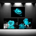 thumbnail image 2 of Turquoise Wall Decor for Bedroom 3 Piece Canvas Wall Art Teal Blue Rose Flowers Pictures Prints Black and White Painting Artwork (only canvas), 2 of 6