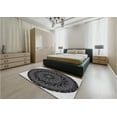 thumbnail image 5 of Ahgly Company Machine Washable Indoor Round Transitional Charcoal Black Area Rugs, 3' Round, 5 of 7