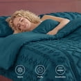 thumbnail image 3 of U by Bedsure King Tufted Boho Comforter Set, 3 Pieces Farmhouse Shabby Chic Embroidery Green Bed Set, Soft Jacquard Comforter for All Seasons, Tahitian Tide, 3 of 9