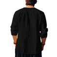 thumbnail image 3 of Blusas y camisas de manga larga con cuello redondo para hombre, informales, de color liso, con hombros descubiertos, rectas, con lazo en el pecho, bordadas, de licra., 3 of 8