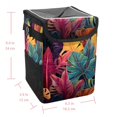 thumbnail image 5 of Tropical Plants Mini Trash Can for Car: Foldable with Lid, Leak-Proof and Hanging Storage Bag, 5 of 6